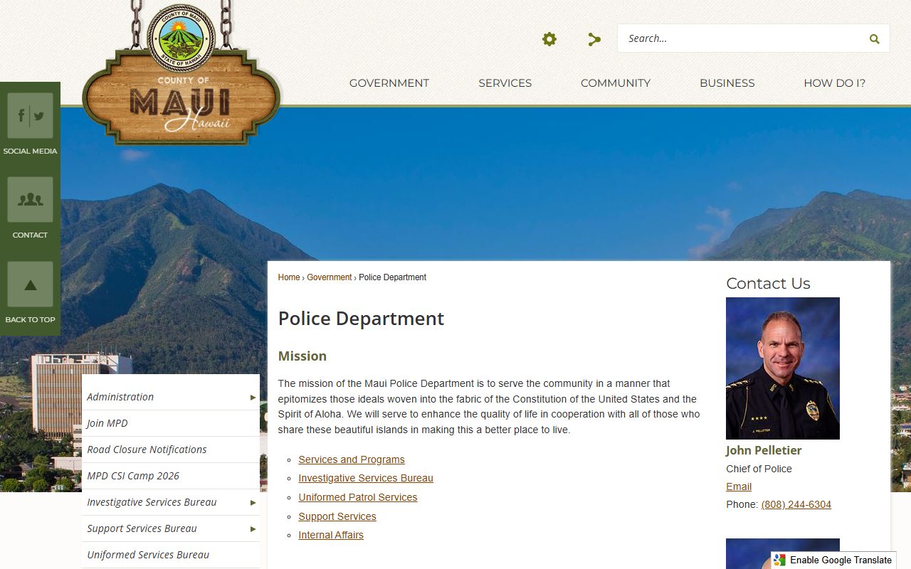 Maui Police Department - Kahului felony records